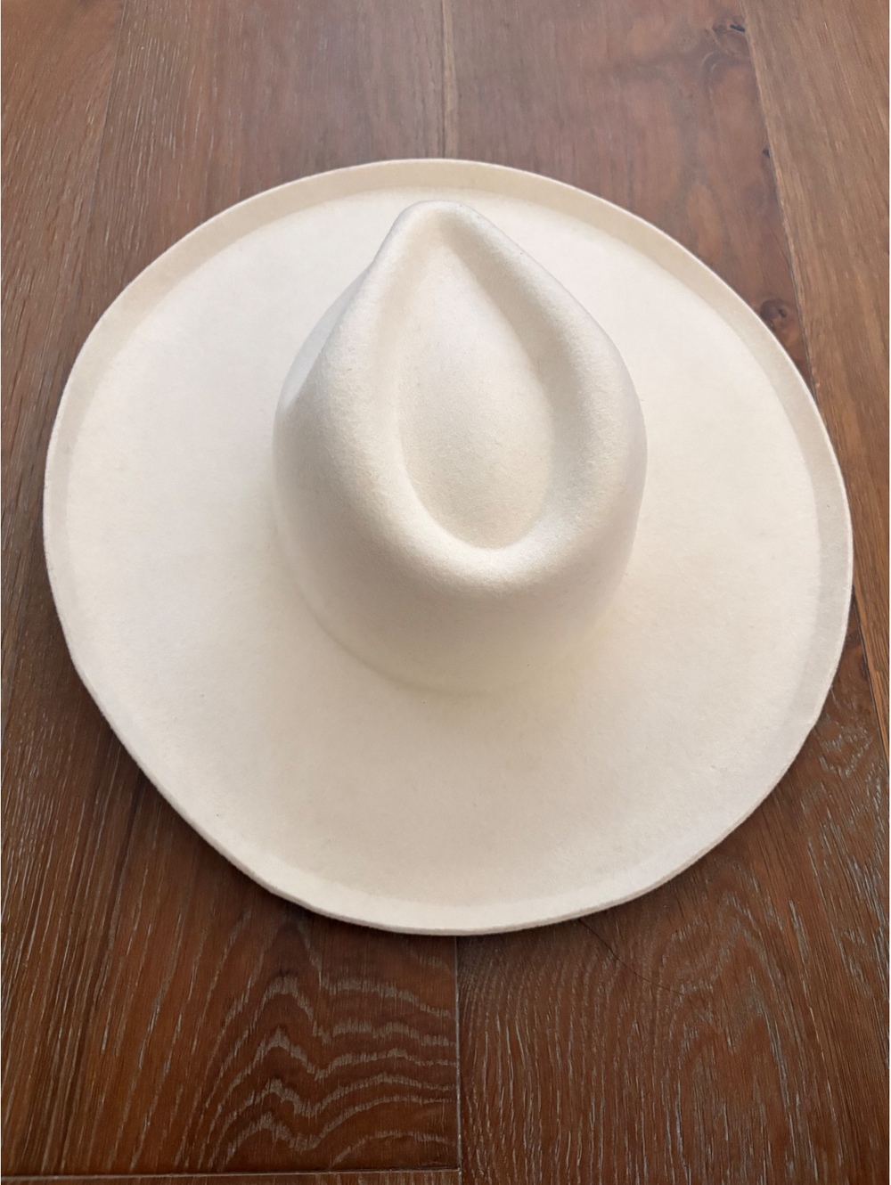 Lack of Color Cream Fedora Wool Felt Wide Brim Small 55cm